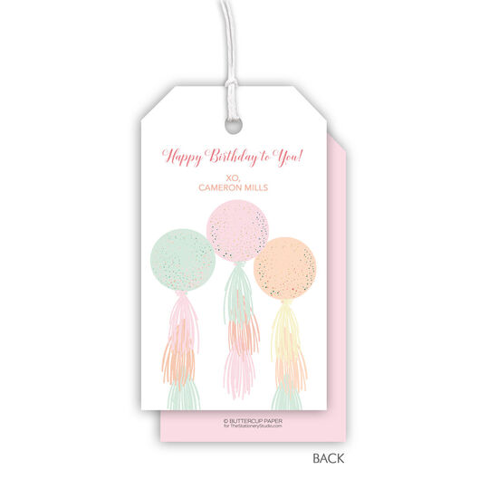 Tasseled Balloons Hanging Gift Tags